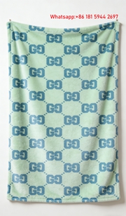 Gucci GG Monogram Mint Teal Flannel Blanket Fresh Decor Throw blankets IMG_2619